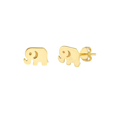 Elephant Stud Earrings on Post Back