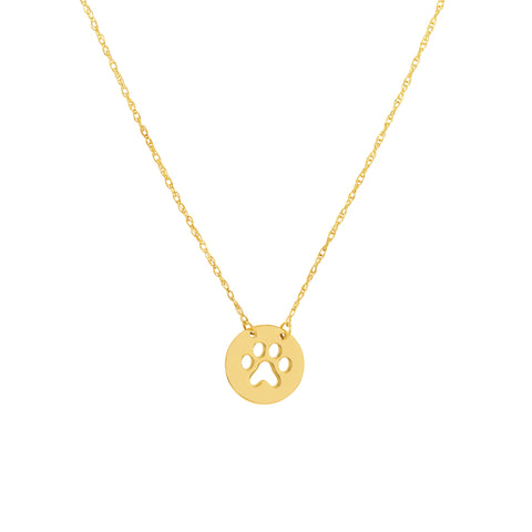 So You Cutout Paw Mini Disc Adj Necklace