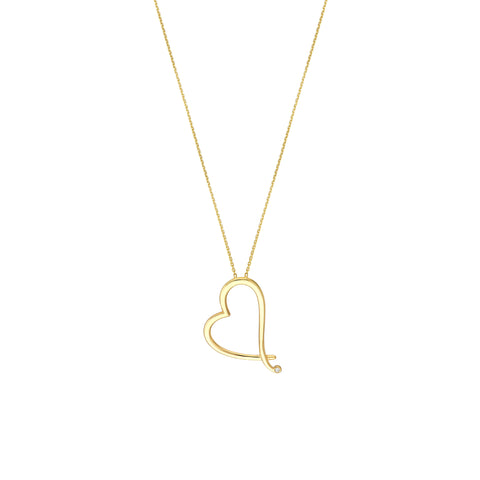 Tilted Open Heart Adjustable Necklace