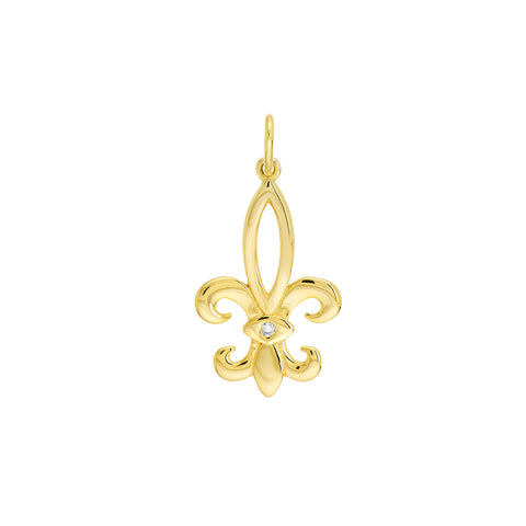 Fleur-de-Lis Pendant with 1pt Diamond