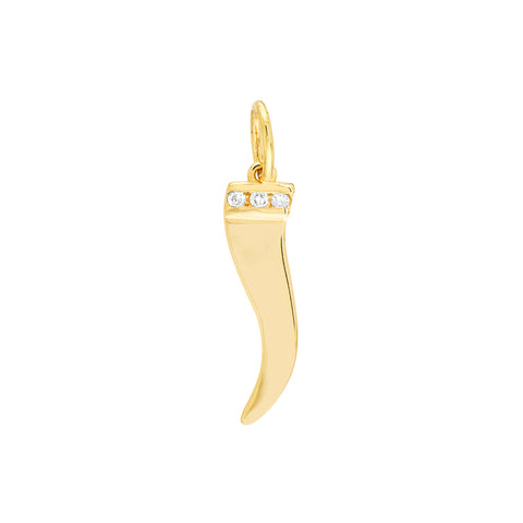 Italian Horn Pendant with 1pt Diamond