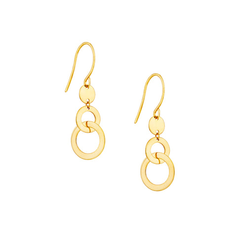 Double Circle Earrings on Fish Hook