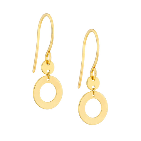 Open Circle Dangle Earrings on Fish Hook