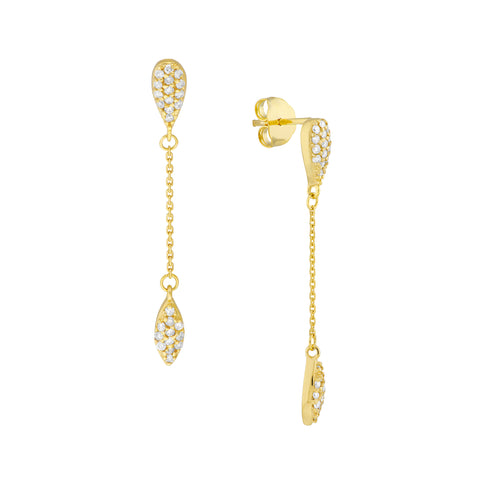 Diamond Teardrop and Marquise Drop Earrings