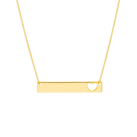 Bar Necklace with Heart Cutout