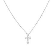 Diamond Mini Cross Adjustable Necklace