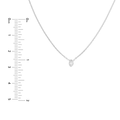 Mini Marquise Diamond Bezel Drop Necklace