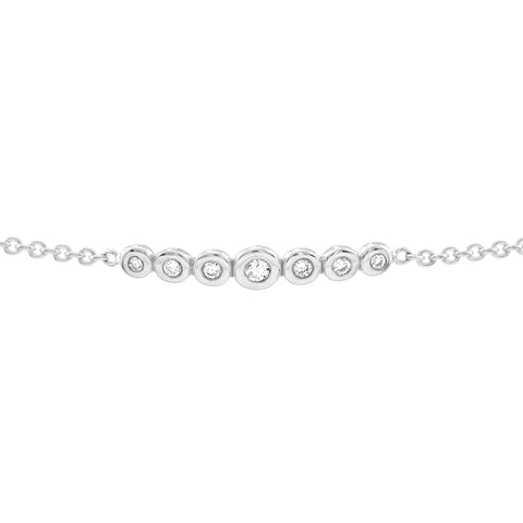 Graduated 1/10tcw Diamond Bezel Bolo Bracelet