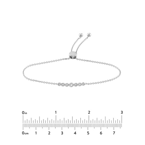 Graduated 1/10tcw Diamond Bezel Bolo Bracelet