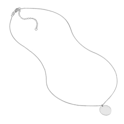 Engravable Disc Pendant Necklace