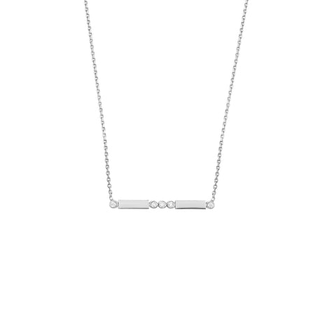 Diamond Bezels and Bars Adjustable Necklace