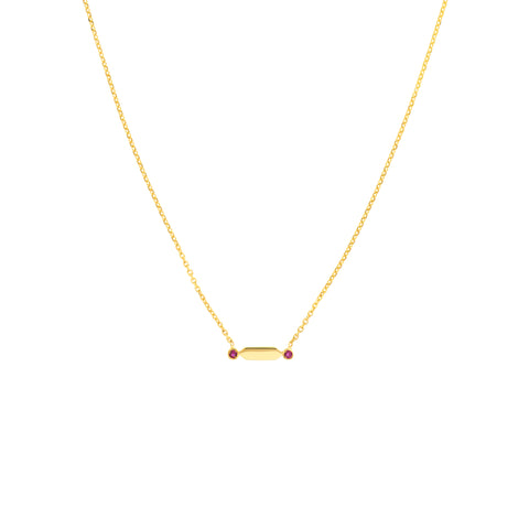 Mini Hexagon Bar with Ruby Necklace