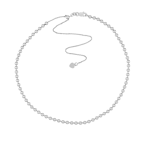 Sterling Silver Beaded Adjustable Choker