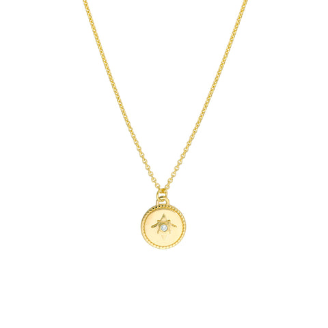 Small Star Medallion Necklace with Diamond