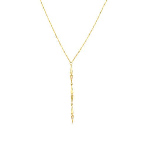 Diamond and Polished Spear Lariat Necklace