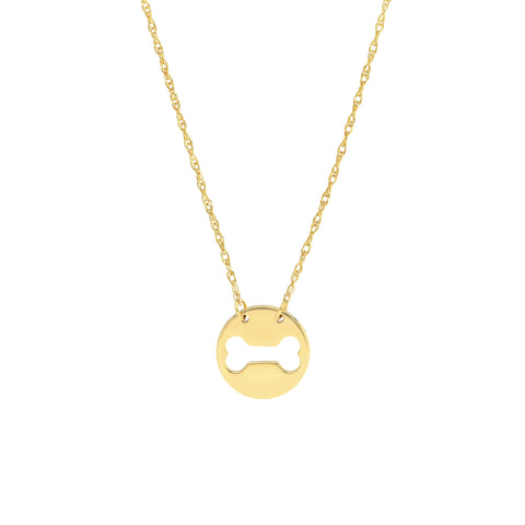 So You Cutout Dog Bone Mini Disk Necklace