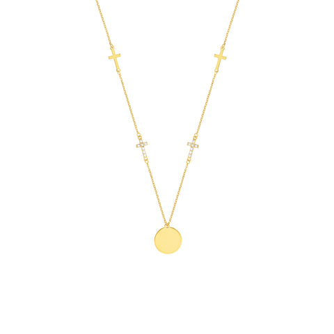 Disc Necklace with Four Cross Stations