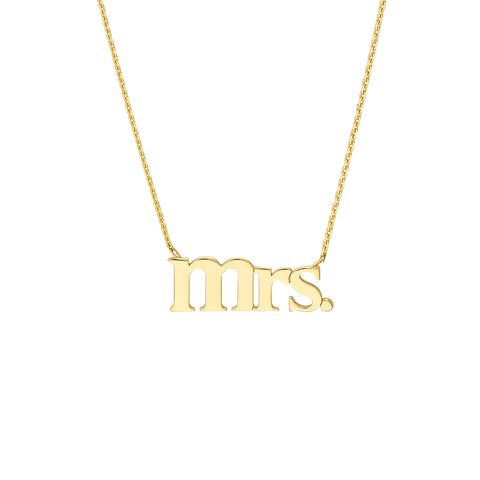 Mrs. Nameplate Adjustable Necklace