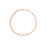 Love on Curb Chain Adjustable Bracelet