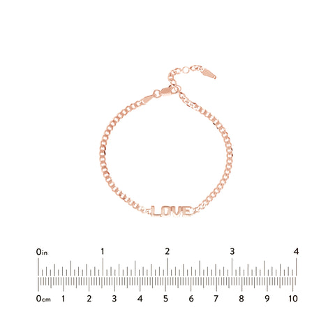 Love on Curb Chain Adjustable Bracelet