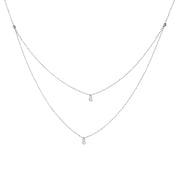 Diamond Drops Necklace on D/C Bead Chain