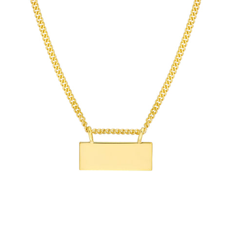 Engravable Plate on Open Curb Chain Necklace