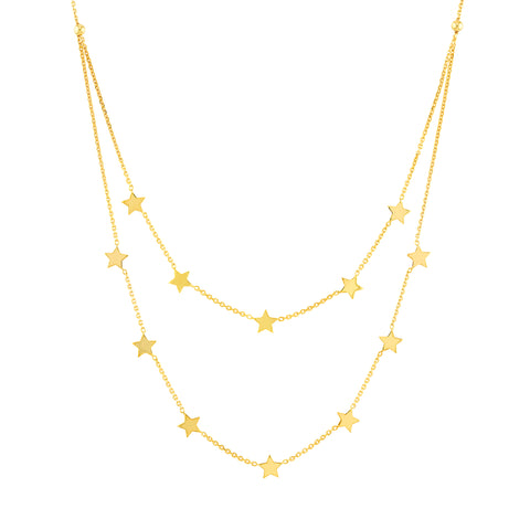 Double Strand Star Station Adj. Necklace