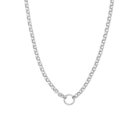 Charm-Ready Hollow Rolo Chain Adj. Necklace