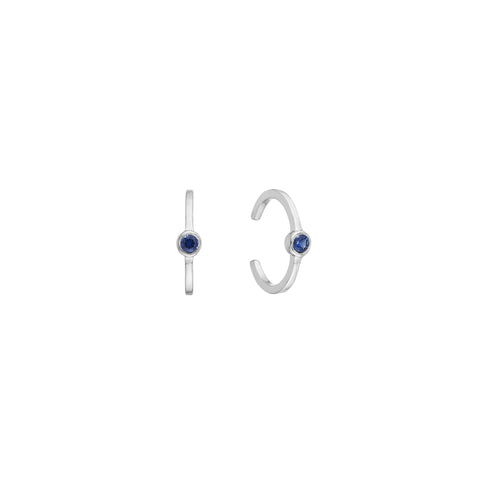 2mm Bezel Sapphire Earring Cuffs