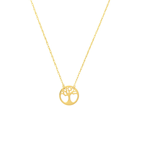 So You Cutout Tree of Life Disc Adj Necklace