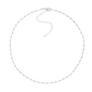 Diamond-Cut Bead Station Choker Chain