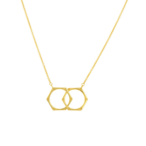 Interlocked Hexagon Rings Necklace