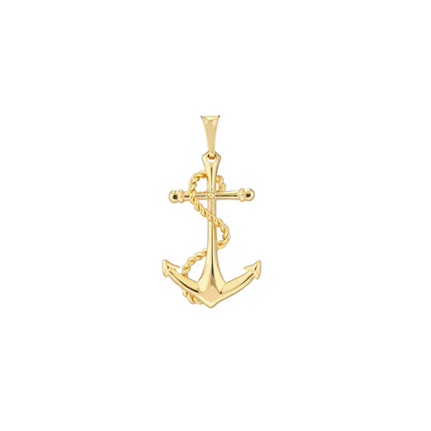 Mens Anchor Pendant with Rope Design