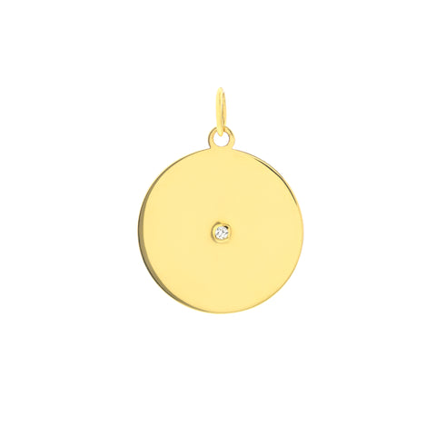 Center Diamond Disk Charm