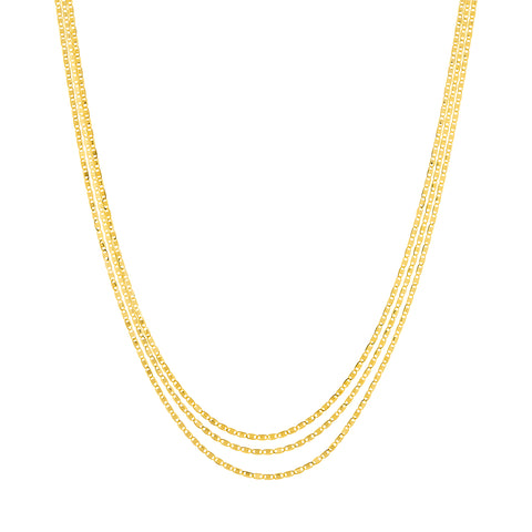 Triple Strand Adj. Diamond Cut Valentino Chain