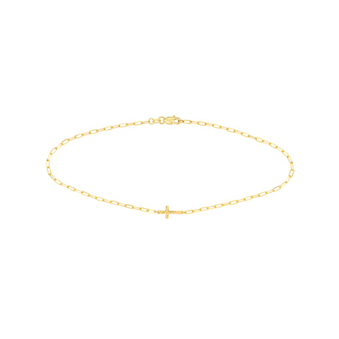 Paper Clip Anklet with Cross