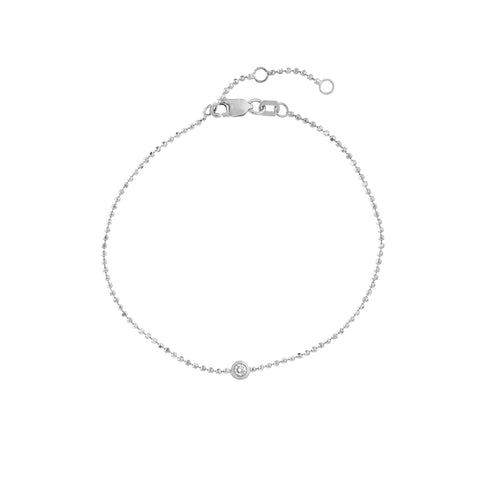 Adjustable Diamond Cut Beaded Chain Bracelet