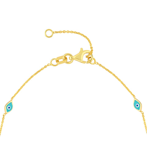 Enamel Evil Eye Station Chain