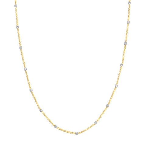 Two-Tone Disco Bead Rolo Chain Necklace