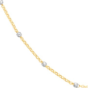 Two-Tone Disco Bead Rolo Chain Necklace