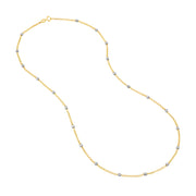 Two-Tone Disco Bead Rolo Chain Necklace