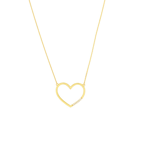 Diamond Row Open Heart Necklace