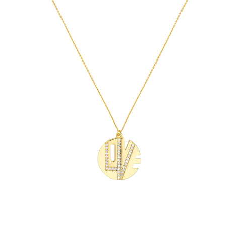 Diamond Love Cutout Medallion Necklace