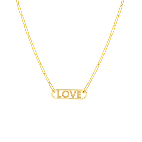 Love Paper Clip Necklace