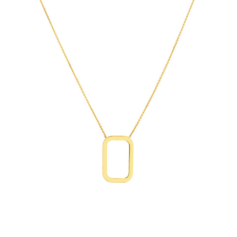 Rounded Rectangle Pendant Necklace