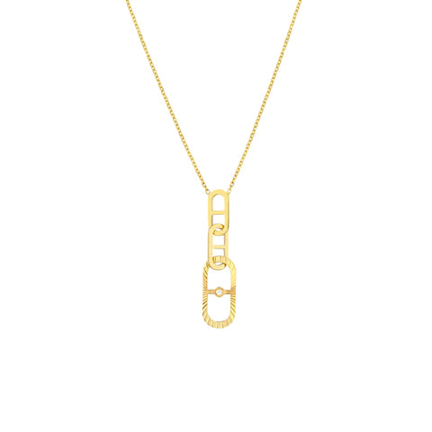 Interlocking Diamond Radiant Link Necklace