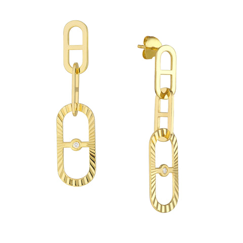 Interlocking Diamond Radiant Link Earrings