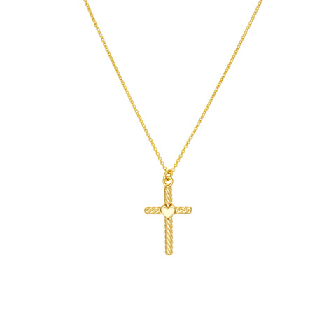 Twist Cross Heart Center Necklace