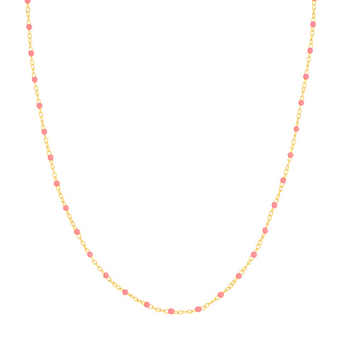 Baby Pink Enamel Bead Piatto Chain