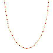 Red Enamel Bead Piatto Chain